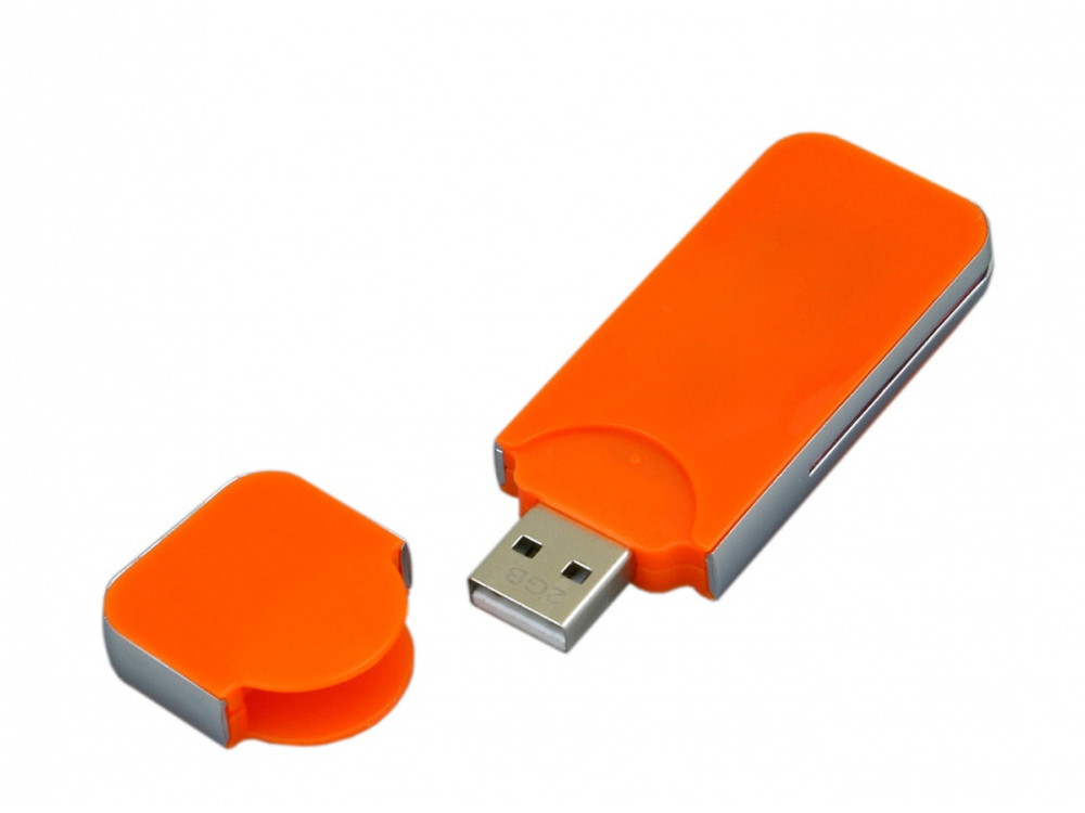 USB-флешка на 128 Гб в стиле I-phone, прямоугольнй формы, оранжевый - фото 2 - id-p113309755