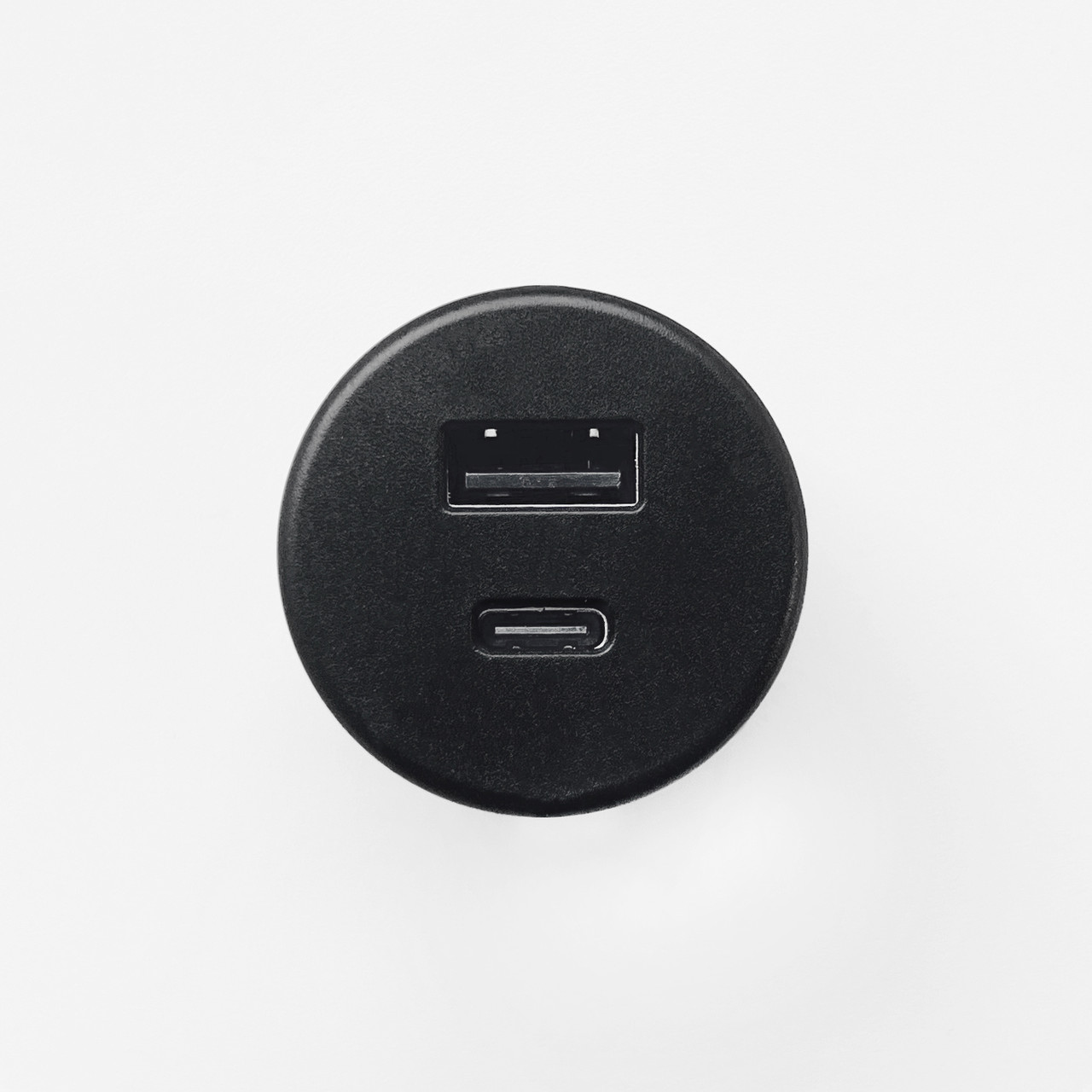 Shelbi Встраиваемая розетка USB/C 1 USB, 1 Type-C, шнур 1,5м, диаметр 30 мм, чёрный