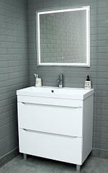 Тумба с раковиной "Радуга  80 ЕВА" с 2 ящиками - АЙСБЕРГ