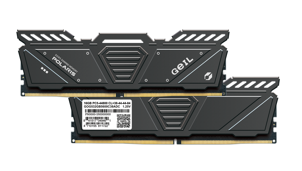 Оперативная память 32GB Kit (2x16GB) GEIL Polaris 5600Mhz DDR5 GOG532GB5600C38ADC Gray - фото 1 - id-p113403804