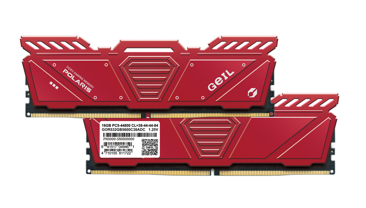 Оперативная память 32GB Kit (2x16GB) GEIL Polaris 5600Mhz DDR5 GOR532GB5600C46DC Red - фото 1 - id-p113403807