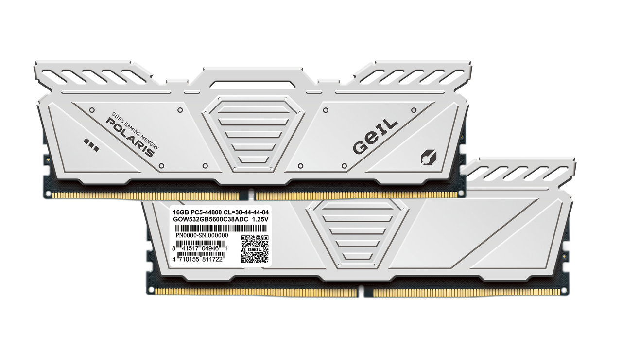 Оперативная память 32GB Kit (2x16GB) GEIL Polaris 4800Mhz DDR5 GOW532GB4800C40DC White - фото 1 - id-p113410303