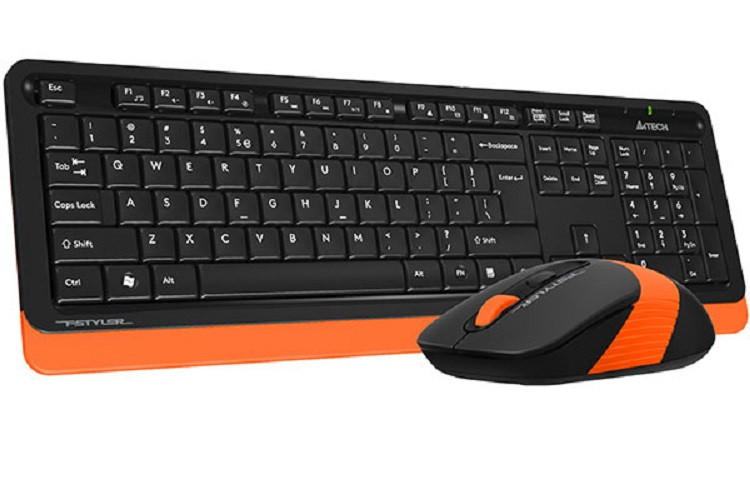Клавиатура+мышь беспроводная A4Tech Fstyler FG1010 (FG1010-ORANGE) оранжевый - фото 3 - id-p113410351