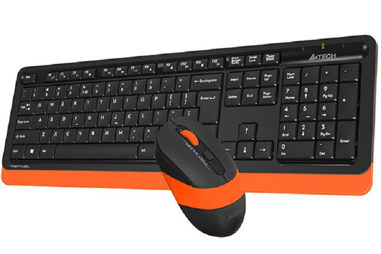 Клавиатура+мышь беспроводная A4Tech Fstyler FG1010 (FG1010-ORANGE) оранжевый - фото 4 - id-p113410351