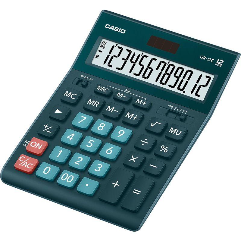 Калькулятор настольный CASIO GR-12C-DG-W-EP зеленый - фото 1 - id-p113423391