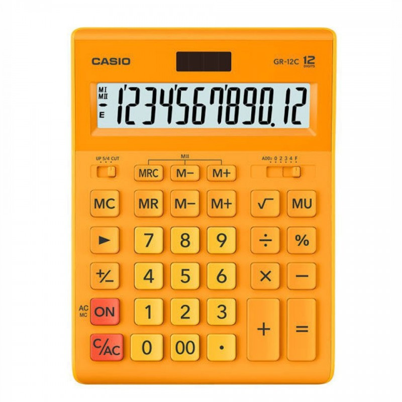 Калькулятор настольный CASIO GR-12C-RG-W-EP желтый - фото 1 - id-p113423399