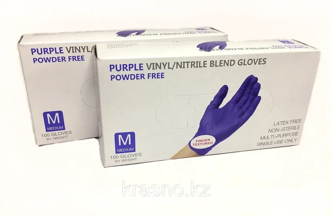 Перчатки M 100шт винило-нитрил Blend Gloves фиолетовые - фото 1 - id-p113443856