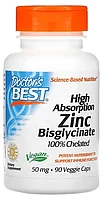 Капсулы Doctor's Best High Absorption Zinc Bisglycinate 50 мг вег.