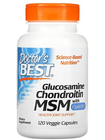 Хондропротекторный комплекс Doctor's Best, Glucosamine+Chondroitin+MSM, 120 капсул