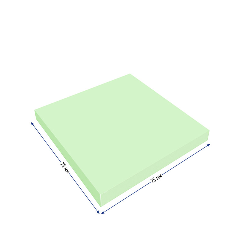 Бумага для заметок Berlingo Ultra Sticky, 75x75мм, 100л, зелёная, клеевой край, в пакете - фото 3 - id-p113444917