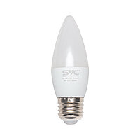 Эл. лампа светодиодная, SVC, LED C35-9W-E27-3000K, Мощность 9Вт, Тип колбы C35, Цвет. Температура 3000K,