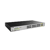 Коммутатор, D-Link, DGS-1026MP/B1A, Неуправляемый, 24 порта 10/100/1000Base-T, PoE 802.3af/at, PoE-бюджет 370