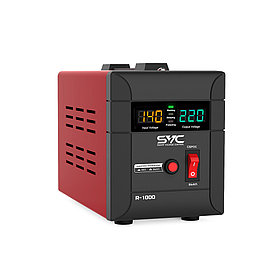 Стабилизатор (AVR), SVC, R-1000, 1000ВА/1000Вт, Диапазон работы AVR: 140-260В, Выходное напряжение: 220В