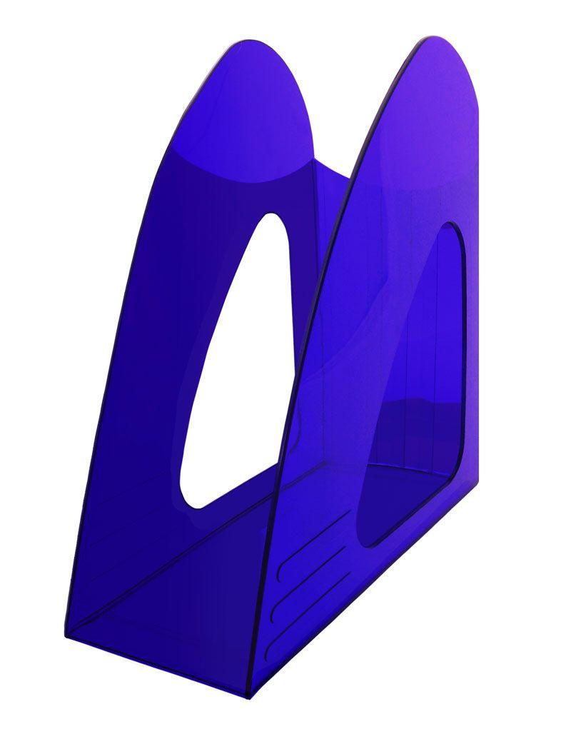 Лоток пластиковый вертикальный для документов А4 Hatber, 235x90x240мм, тонированный, синий - фото 1 - id-p113445178
