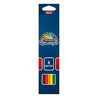 Карандаши Hatber, 6 цветов, серия Премиум, в картонной упаковке