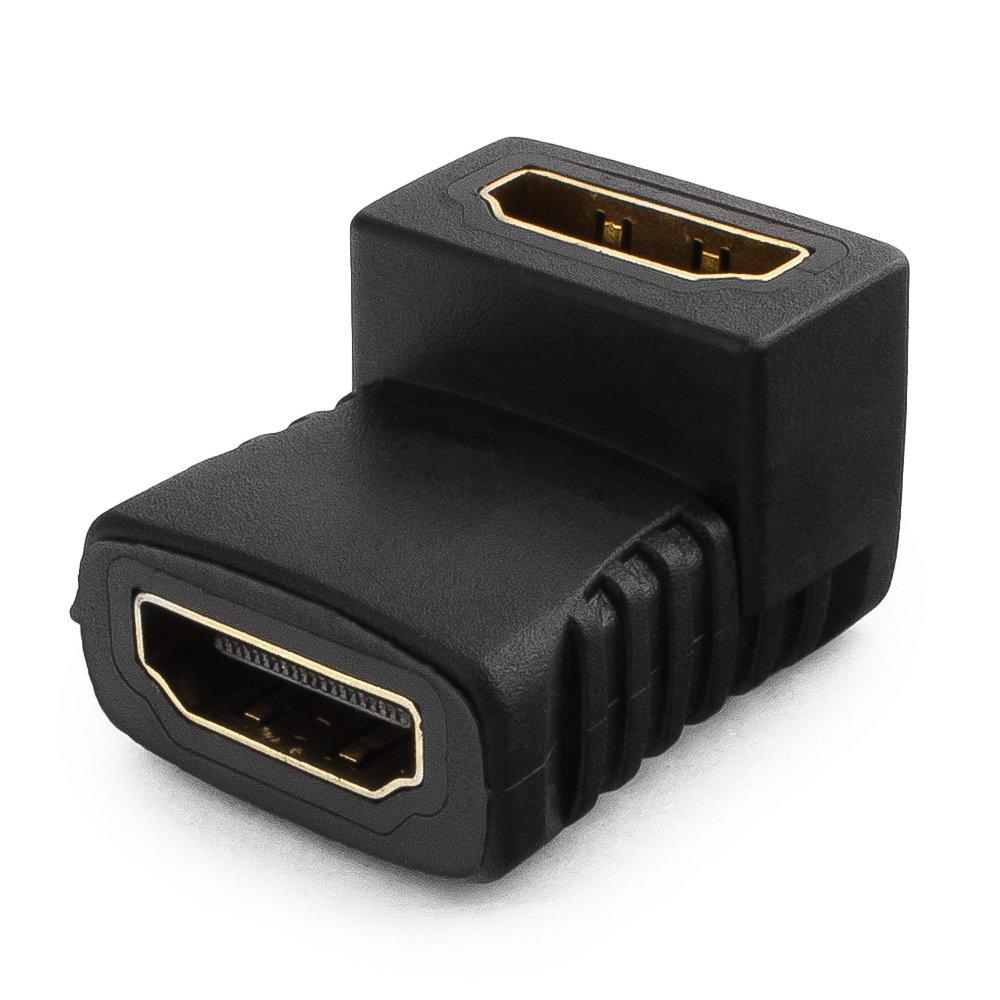 Переходник HDMI - HDMI Cablexpert A-HDMI-FFL, 19F/19F, угловой, золотые разъемы, пакет - фото 1 - id-p113452367