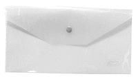 Папка-конверт пластиковая Hatber, C6, 224x119мм, 180мкм, на кнопке, матовая