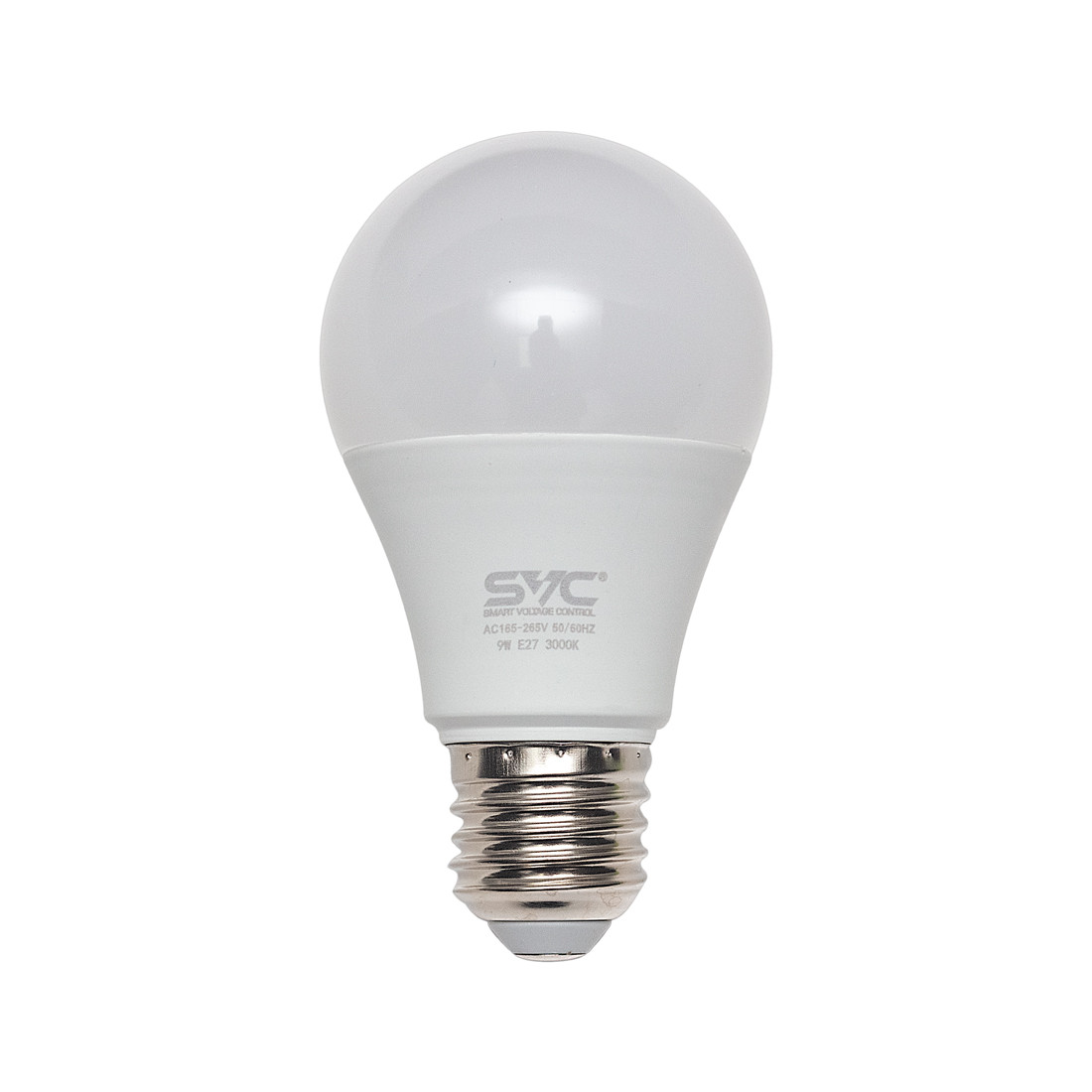 Эл. лампа светодиодная, SVC, LED A60-9W-E27-3000K, Мощность 9Вт, Тип колбы A60, Цвет. Температура 3000K, - фото 1 - id-p113449429