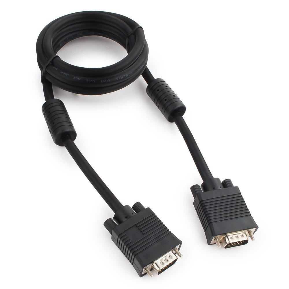 Кабель VGA Premium Cablexpert CC-PPVGA-6B, 15M/15M, 1.8м, черный, двойной экран, феррит.кольца, паке - фото 1 - id-p113449468