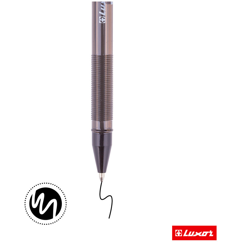 Ручка шариковая Luxor Focus Icy, 1мм, чёрная, чернила на масляной основе, чёрный тонированный корпус - фото 3 - id-p113450461