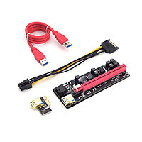 Плата расширения, X-Game, R-P3C Lan, два 6-контактных+ 4-контактный разъема, USB-кабель (60 см) красный, Вес