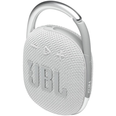 JBL Clip 4 - Portable Bluetooth Speaker with Carabiner - White - фото 3 - id-p113446852