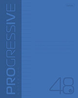 Тетрадь Hatber, 48л, А5, линия, пластиковая обложка, на скобе, серия Progressive - Синяя