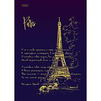 Бизнес-блокнот Hatber, 80л, А4, клетка, 3D фольга, ламинация, твёрдый переплёт, серия Романтичный Париж
