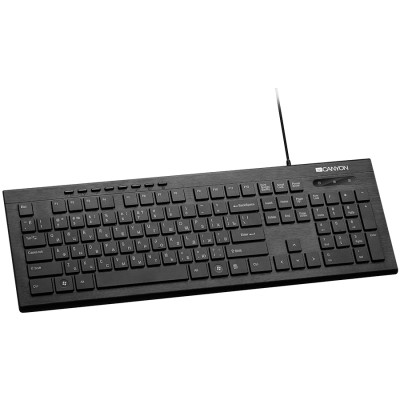 CANYON HKB-2, Multimedia wired keyboard, 104 keys, slim and brushed finish design, white backlight, chocolate - фото 1 - id-p113449537