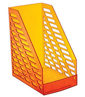 Лоток пластиковый вертикальный для документов А4 Стамм XXL, 250x160x300мм, тонированный, оранжевый