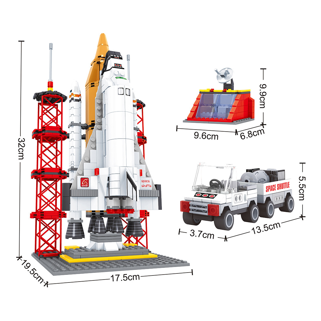 Игровой конструктор, Keyixing, 25806, Космос, Космодром, 5 минифигурок, 570 деталей, Цветная коробка - фото 2 - id-p113448085