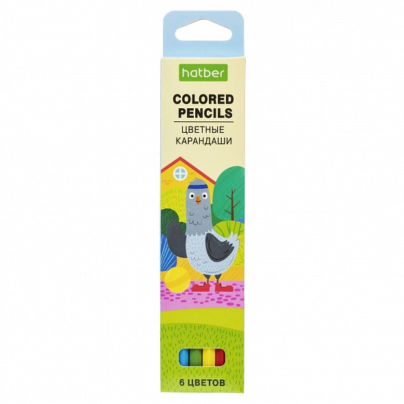 Карандаши Hatber Eco, 6 цветов, серия Каникулы, в картонной упаковке - фото 1 - id-p113449653