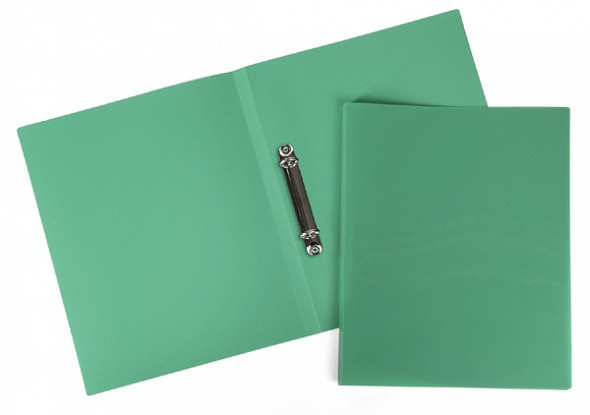 Папка пластиковая Hatber, А4, на 2-х кольцах, 500мкм, корешок 25мм, серия Line - Зелёная - фото 1 - id-p113450725