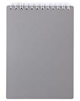 Блокнот Hatber, 80л, А5, клетка, пластиковая обложка, на гребне, серия Metallic - Серый