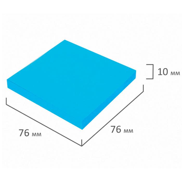 Бумага для заметок Brauberg, 76x76мм, 90л, голубая, неоновая, клеевой край, в пакете - фото 5 - id-p113448936
