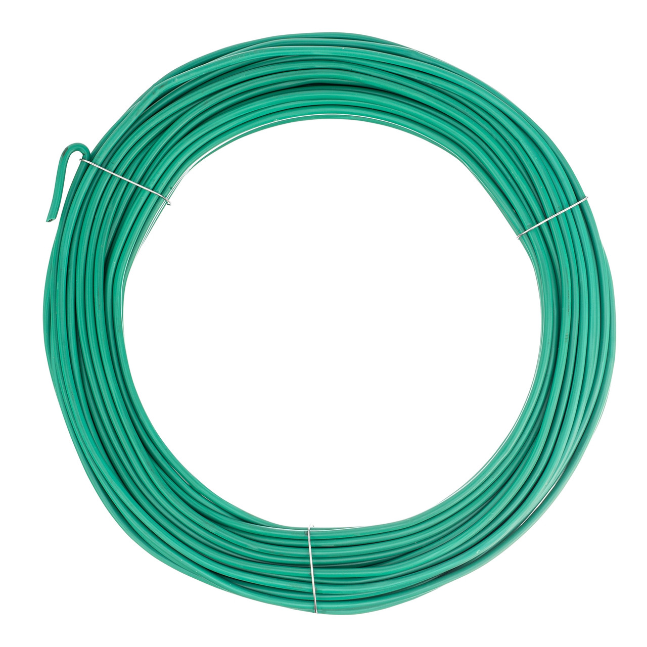 Проволока для подвязки, стальная в ПВХ (зеленый) 25 м, внутр. 1.6 мм / внеш. 3 мм Сибртех - фото 1 - id-p113452867