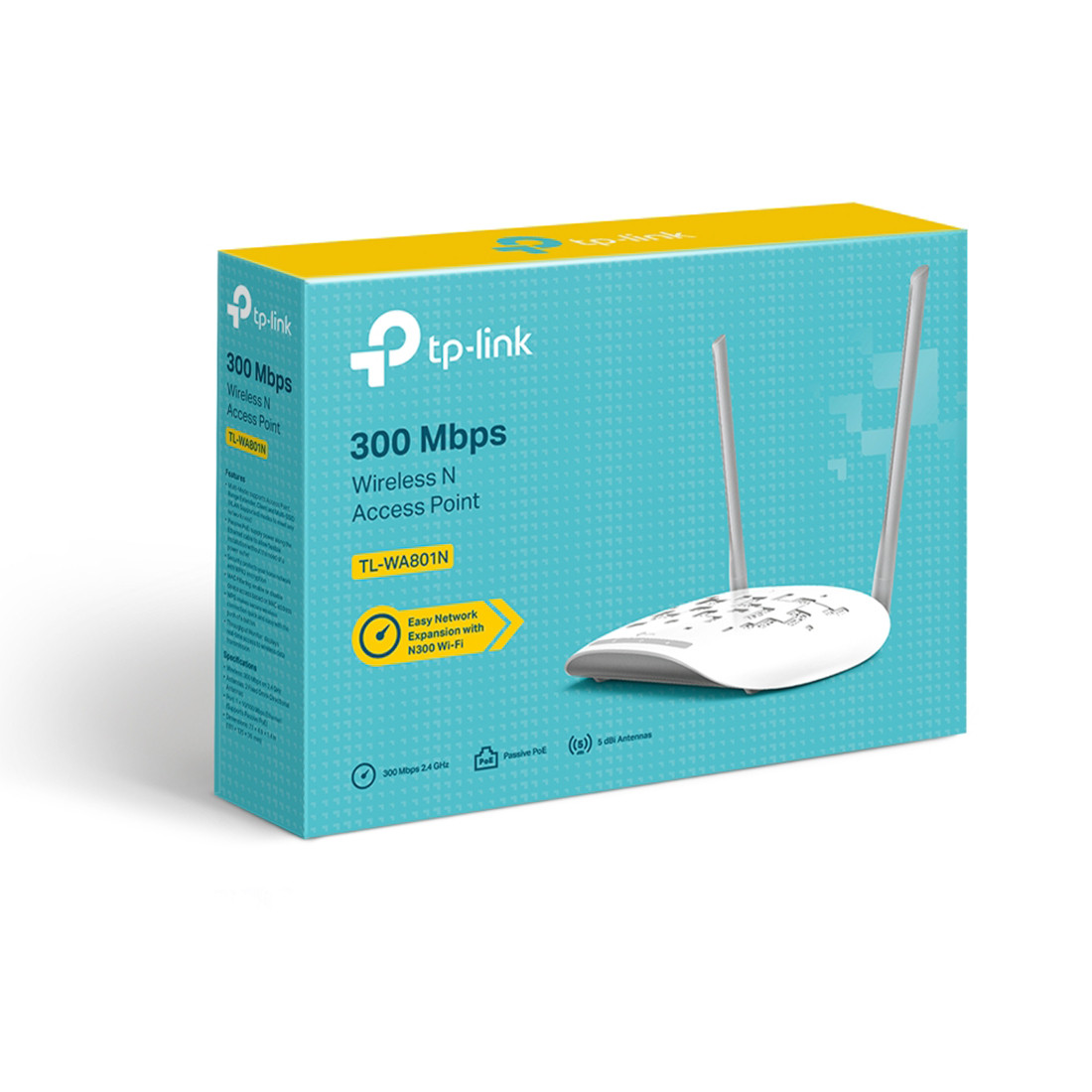 Wi-Fi точка доступа, TP-Link, TL-WA801N, 300 Мбит/с,1 порт Ethernet 10/100 Мбит/с (RJ45), Поддержка пассивного - фото 2 - id-p113449950