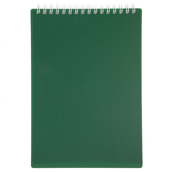 Блокнот Hatber, 80л, А5, клетка, пластиковая обложка, на гребне, серия Velvet - Зелёный - фото 1 - id-p113450069