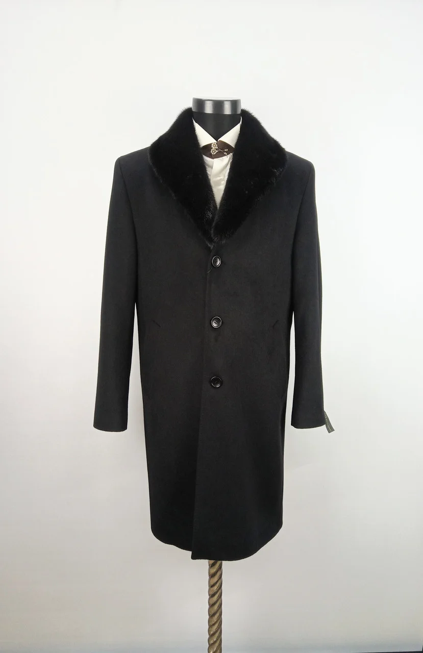 Мужское кашемировое пальто с норкой - фото 1 - id-p113456424