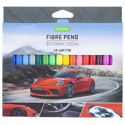 Фломастеры "Hatber Eco", 18 цветов, серия "Скорость", в картонной упаковке - фото 1 - id-p113456643