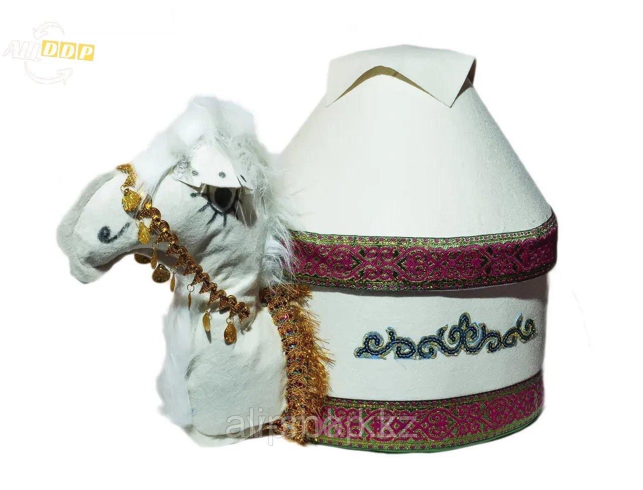 Коржын в виде верблюда с белой юртой, 32 см - фото 1 - id-p97444741