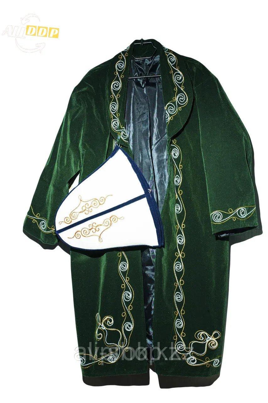 Ерлерге арналған ұлттық костюм - қалпағы бар шапан - фото 1 - id-p113456983