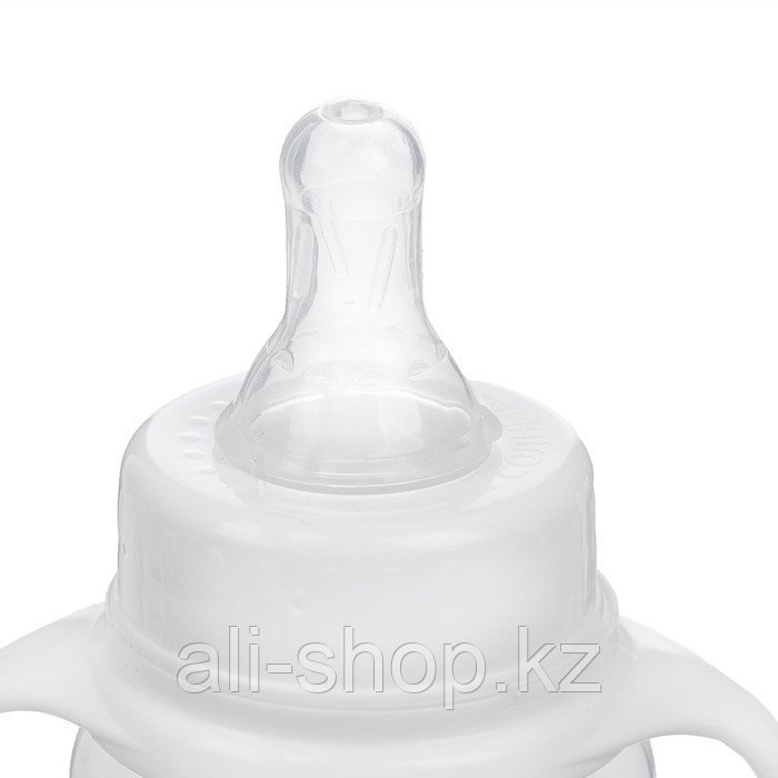 Бутылочка для кормления «Люблю молоко» детская классическая, с ручками, 150 мл, от 0 мес., цвет белы ... - фото 3 - id-p113457510