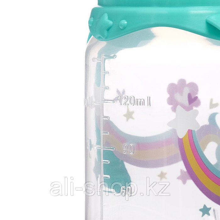 Бутылочка для кормления «Волшебная пони» детская классическая, с ручками, 150 мл, от 0 мес., цвет би ... - фото 4 - id-p113457511