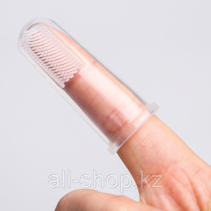 Зубная щётка детская, силиконовая, на палец, от 0 мес. - фото 2 - id-p113457547
