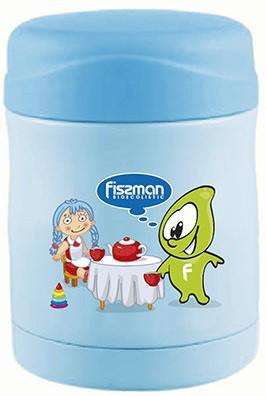 7903 FISSMAN Термос-контейнер для пищи 350 мл голубой (нерж. сталь) - фото 1 - id-p113459291