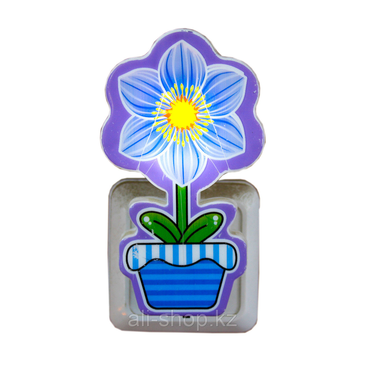 LED ночник в розетку "Цветок", синий - фото 1 - id-p113459619