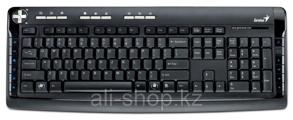 Клавиатура "Genius KB-350 Desktop Keyboard With Palm Rest,Multimedia,eng / rus / kaz,Black&Silver,USB" - фото 1 - id-p113459901