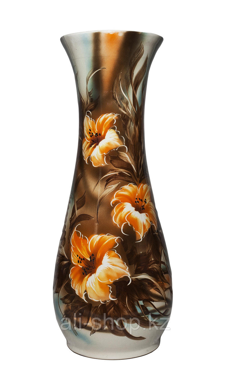 Напольная ваза "Осень" (белая, с большими цветами), 58 см - фото 1 - id-p97456044