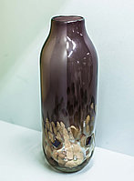 Декоративная настольная ваза "Бутылка" (матовое фиолетовое стекло),33см